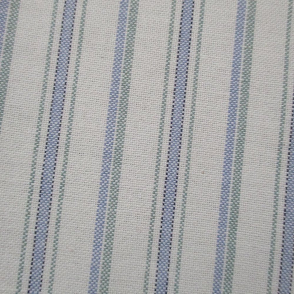 Short Sleeve Button Down Oxford Shirt sz M White Blue Green Stripe - Picture 7 of 11